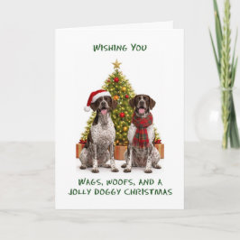 Cartão De Festividades Cães Pointer no Natal