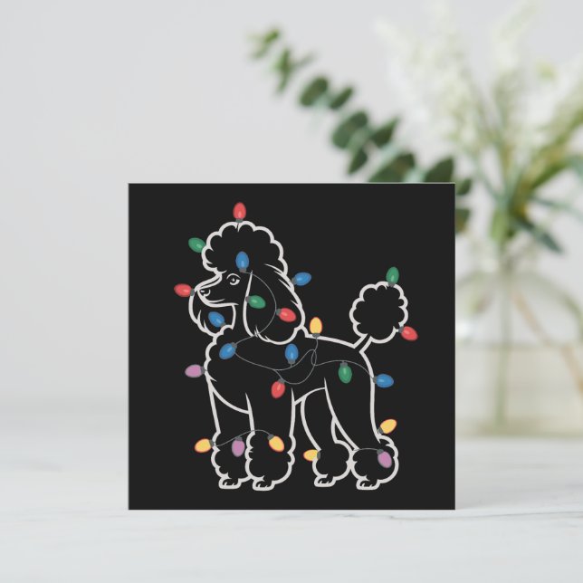 Cartão De Festividades Cães Poodle Árvore Natal Pet Animal Cão  (Em pé/Frente)