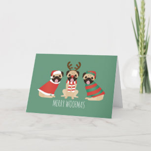 Cartão De Festividades Cães Pug felizes