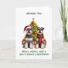 Cartão De Festividades Cães Schnauzer Natal