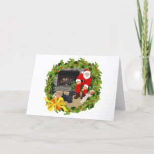 Cartão De Festividades Cães Scottie no Natal