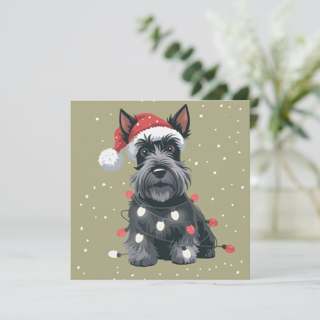Cartão De Festividades Cães Scottie Scottish Terrier Natal Mãe de Cachorr (Em pé/Frente)