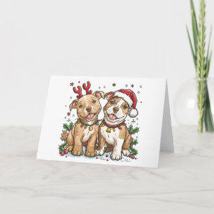 Cartão De Festividades Cães Touro de Natal