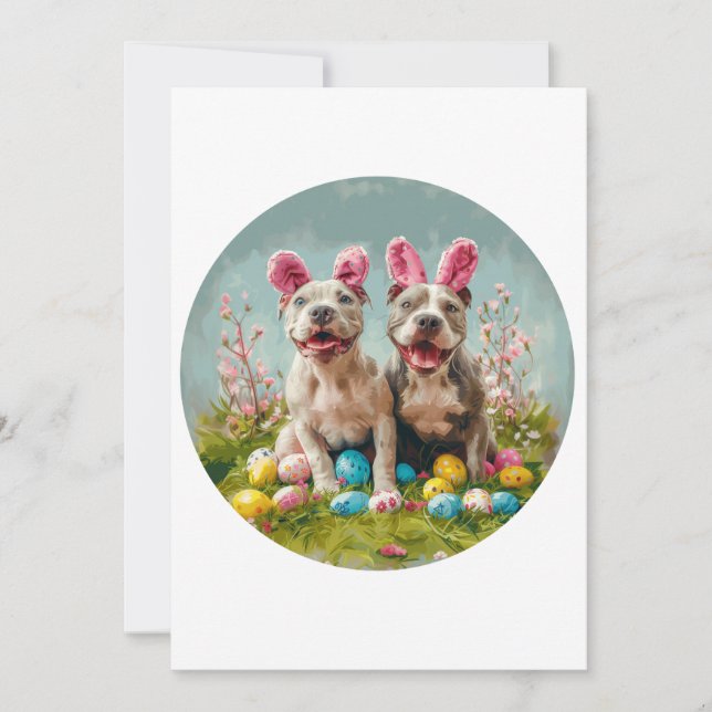 Cartão De Festividades Cães Touro-páscoa (Frente)
