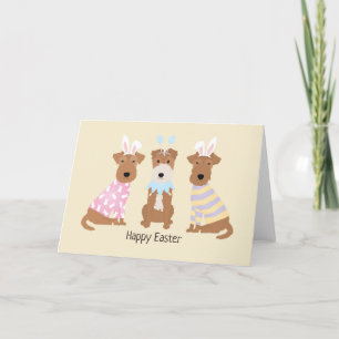 Cartão De Festividades Cães Welsh Terrier Feliz Páscoa