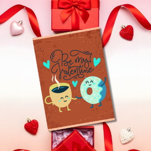 Cartão De Festividades Café Fofo & Donut Seja Meu Namorado