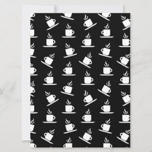 Cartão De Festividades Café Retro Copos Impressão Padrão De Café Mola