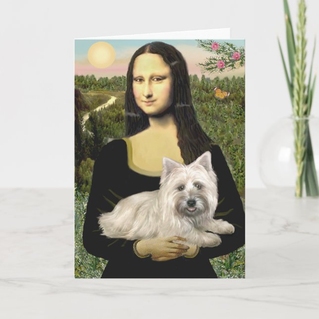 Cartão De Festividades Cairn Terrier 4 - Mona Lisa (Frente)