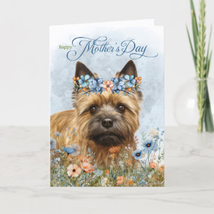 Cartão De Festividades Cairn Terrier Cão Flores Silvestres Dia das Mães