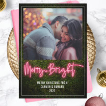 Caixa de Natal de Buxo em Neon Rosa Merry + Bright