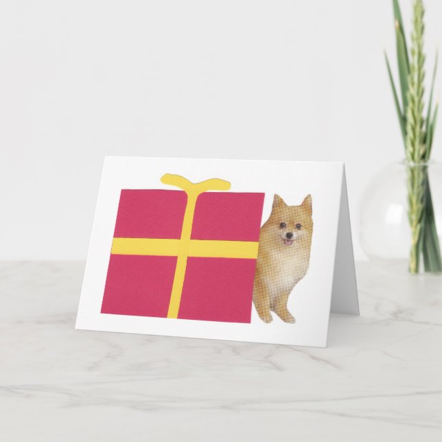 Cartão De Festividades Caixa de Presente da Pomerânia (Frente)