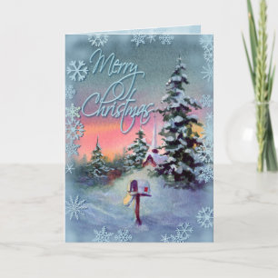 Cartão De Festividades CAIXA POSTAL do FELIZ NATAL por SHARON SHARPE