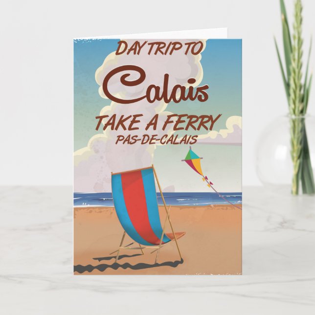Cartão De Festividades Calais France viagens vintage (Frente)