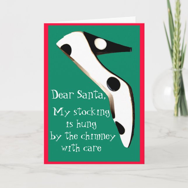 Cartão De Festividades Calçados de salto alto de Natal para Papais noeis (Frente)