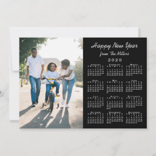 Cartão De Festividades Calendário 2020 Feliz ano novo de Foto Moderno Pr