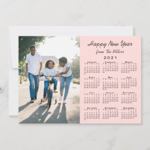 Cartão De Festividades Calendário 2021 Feliz ano novo de Foto Moderno Co