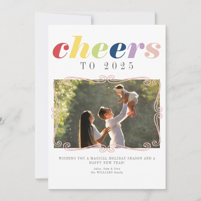 Cartão De Festividades Calendário 2025 Moderno Ano Novo Feriado 1 Foto (Frente)