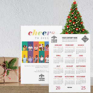 Cartão De Festividades Calendário 2025 Moderno Ano Novo Feriado Foto