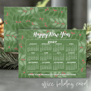 Cartão De Festividades Calendário 2027 Botânica Moderna - Feliz Ano Novo