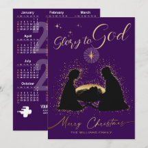 Calendário 2027 Cena de Natal Presépio Glória a De