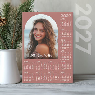 Cartão De Festividades Calendário 2027 com Foto - Ano Completo Terra Cott