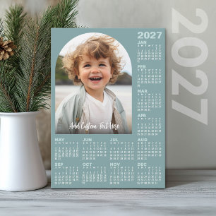 Cartão De Festividades Calendário 2027 com Foto - Arco Moderno