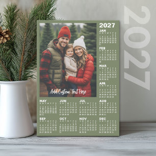 Cartão De Festividades Calendário 2027 com Foto - Moderno