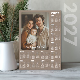 Cartão De Festividades Calendário 2027 com Foto - Moderno