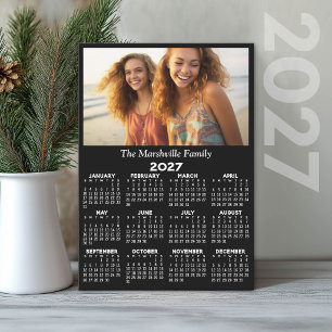 Cartão De Festividades Calendário 2027 com Foto Visão Anual Moderna Minim