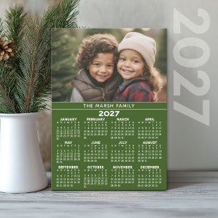 Cartão De Festividades Calendário 2027 com Foto - Vista Anual