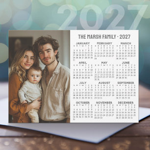 Cartão De Festividades Calendário 2027 - Foto e Texto Modernos