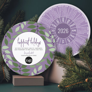 Cartão De Festividades Calendário circular Logotipo comercial saudação ro