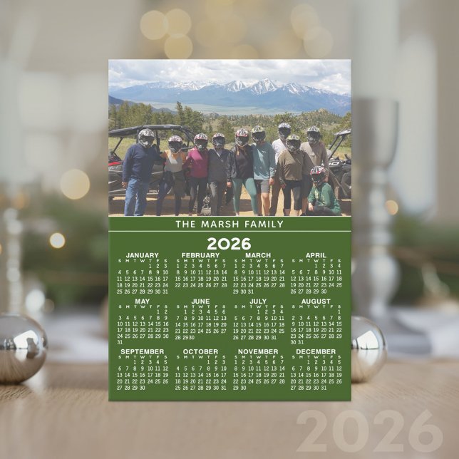 Cartão De Festividades Calendário com Foto - Visão Geral do Ano (2026 Calendar Card)