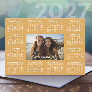 Cartão De Festividades Calendário de 2027 - Foto e Texto Modernos