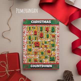 Cartão De Festividades Calendário de Advento de Natal Contagem Regressiva