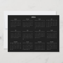 Cartão De Festividades Calendário de Boas Festas Preto Branco Dourado Fes