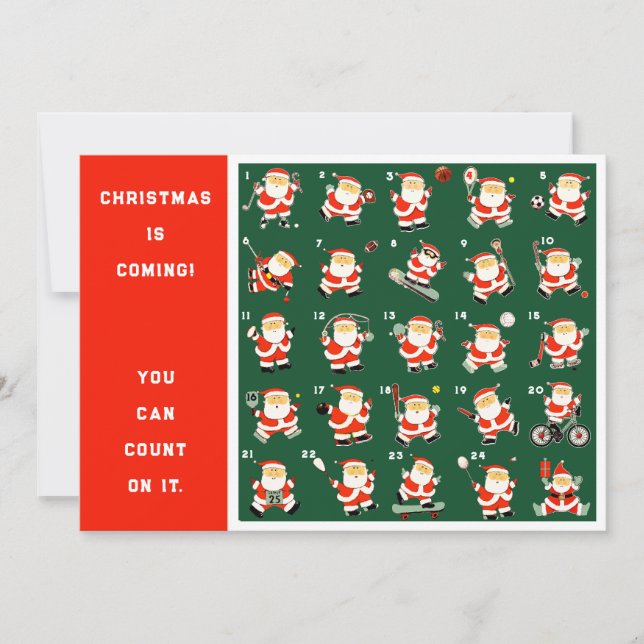 Cartão De Festividades Calendário de Contagem de Natal (Frente)