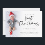 Cartão De Festividades Calendário de Foto de Natal 2026 do Baby First Chr<br><div class="desc">Calendário de Foto de Natal 2026 do Bebê. Disponível digitalmente e impresso. É bom celebrar o primeiro Natal do seu bebê. É fácil personalizar um roteiro lúdico para o Primeiro Natal e o resto do texto. Substitua a foto da amostra pela sua. Uma camada de camada de gradiente está sobre...</div>