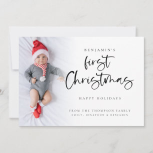 Cartão De Festividades Calendário de Foto de Natal 2026 do Baby First Chr