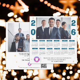 Cartão De Festividades Calendário de Fotos Corporativo 2026 Natal de Negó