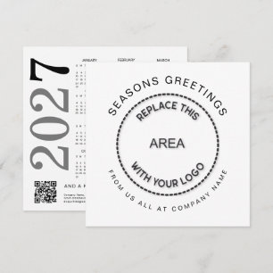 Cartão De Festividades Calendário de Natal da Empresa Código QR Logotipo