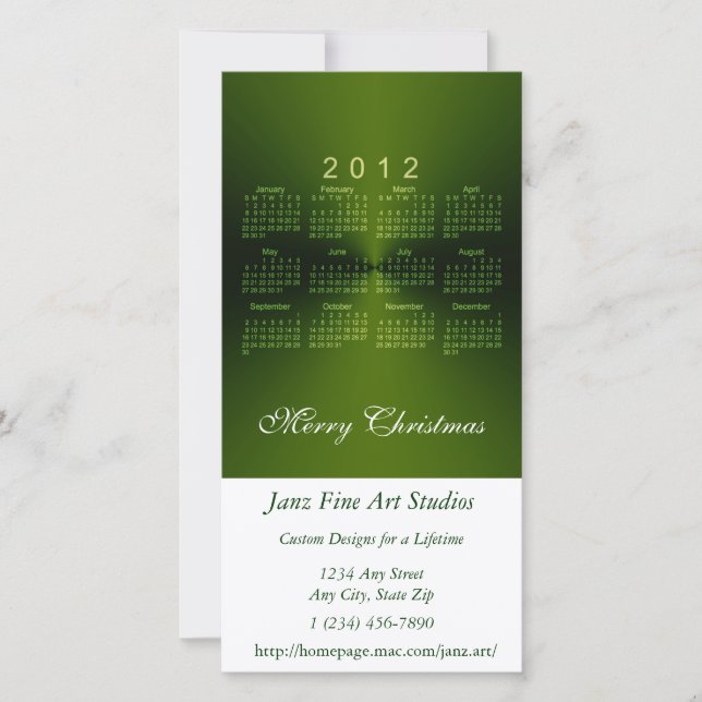 Cartão De Festividades Calendário de Natal de 2012 (Frente)