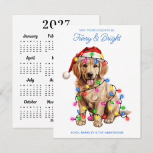 Cartão De Festividades Calendário Furry & Bright 2027 Cão Retriever Doura