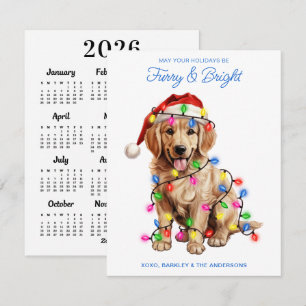Cartão De Festividades Calendário Furry & Bright 2027 Cão Retriever Doura