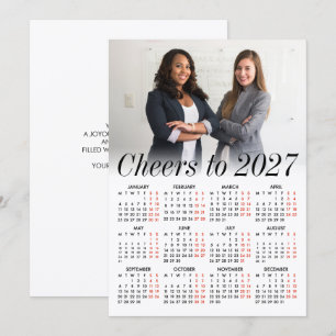 Cartão De Festividades Calendário Mínimo de Foto Personalizada 2027 Cumpr
