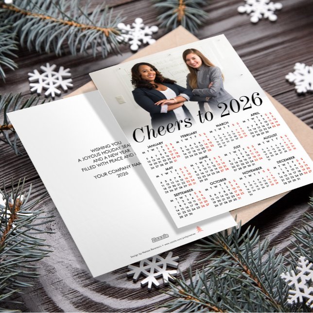 Cartão De Festividades Calendário Mínimo de Foto Personalizado 2026 Saúde (Criador carregado)