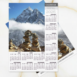 Cartão De Festividades Calendário Nepal 2026, Ama Dablan, Sagarmatha