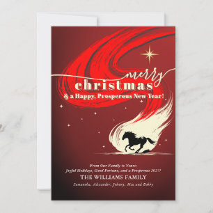 Cartão De Festividades Calendário Próspero Cavalo Western Natal 2026