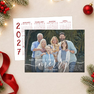 Cartão De Festividades Calendário Script MERRY CHRISTMAS Photo Overlay 20