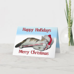 Cartão De Festividades Cali, o Gatinho do Candy Cane